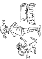 A coloring page of pippi longstocking